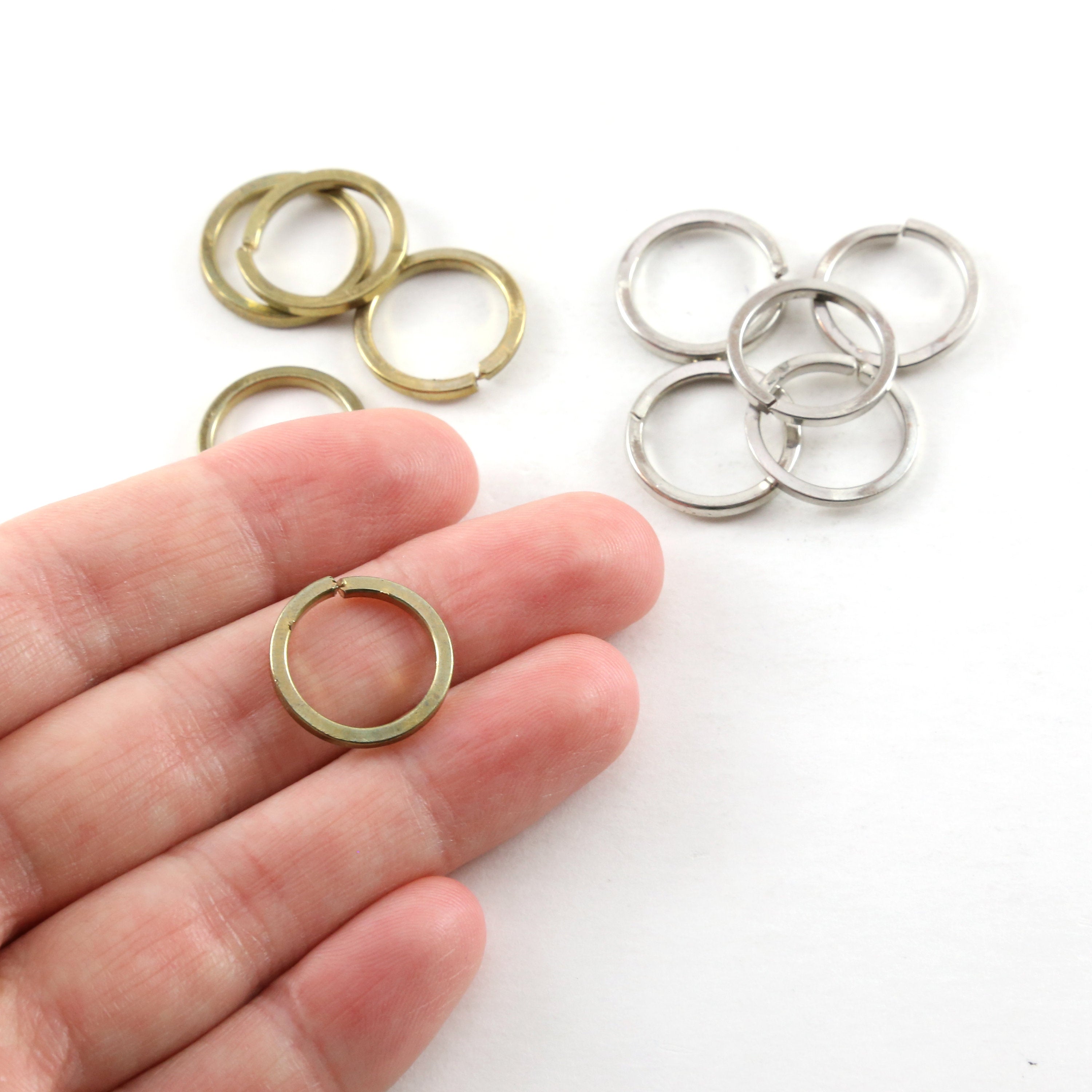Pewter Thick Split Ring Open Circle 15mm Metal Connector Ring (5pc)