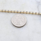 3mm Brass Clear AB or Turquoise Blue Swarovski Rhinestone Chain