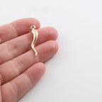 Sterling Silver or 14K Gold Filled Large Italian Horn Cornicello Charm Good