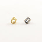 Sterling Silver or Vermeil Tibetan Style Square Lined Detail 6mm Shiny Matte
