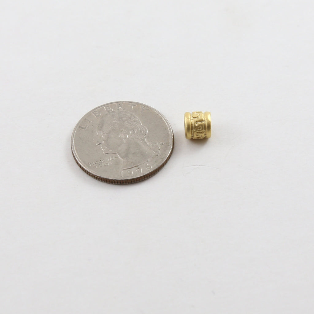 Sterling Silver or Vermeil Tibetan Style Square Lined Detail 6mm Shiny Matte