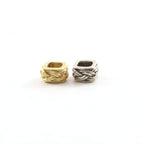 Sterling Silver or Vermeil Tibetan Style Knot Square Bead or Large Hole Spacer