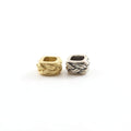 Sterling Silver or Vermeil Tibetan Style Knot Square Bead or Large Hole Spacer – Antique Silver