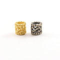 Sterling Silver or Vermeil Curly Swirl Dotted Rim Bead or Large Hole Spacer
