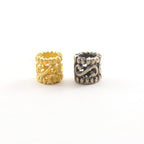 Sterling Silver or Vermeil Curly Swirl Dotted Rim Bead or Large Hole Spacer