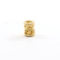 Vermeil Brushed Matte Curly Leaf Swirl Bead Large Hole Spacer