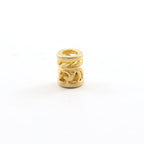 Vermeil Brushed Matte Curly Leaf Swirl Bead Large Hole Spacer