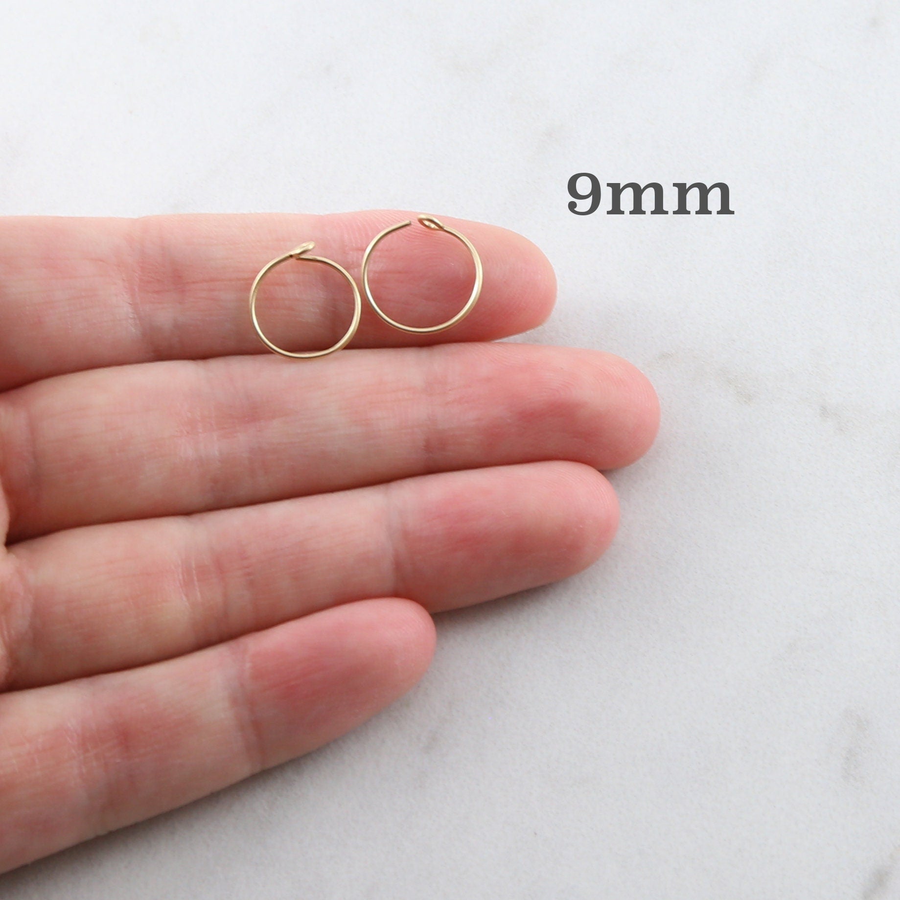 Sterling Silver or 14K Gold Filled Beading Hoop Earring Wire 40mm 25mm (2pc)