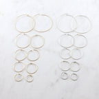 Sterling Silver or 14K Gold Filled Beading Hoop Earring Wire 40mm 25mm (2pc)