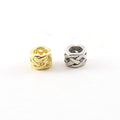 Sterling Silver or Vermeil Intricate Weave Knot Bead in Shiny Gold or Large