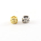 Sterling Silver or Vermeil Intricate Weave Knot Bead in Shiny Gold or Large