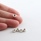 Sterling Silver 6mm Smooth Pony Rondelle Seamless Spacer Beads (5pc)