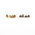 4mm Sterling Silver or Vermeil Artisan Tiny Daisy Flower Stamped 3 (4pc)