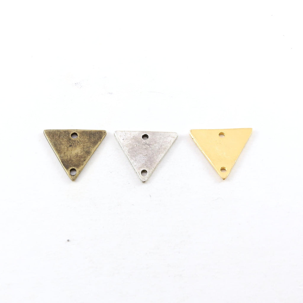 17mmx20mm Pewter Metal Triangle Connector Stamping Blank Double Hole