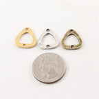 15mmx18mm Pewter Metal Open Rounded Triangle Connector Stamping Blank