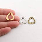 15mmx18mm Pewter Metal Open Rounded Triangle Connector Stamping Blank