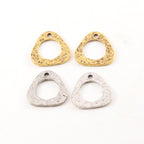 19mmx19mm Pewter Metal Textured Open Circle Triangle Connector Stamping (2pc)