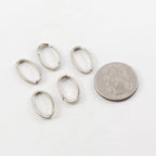 Pewter Antique Silver Thick Split Ring Oval 18mm x 16mm Metal (5pc)
