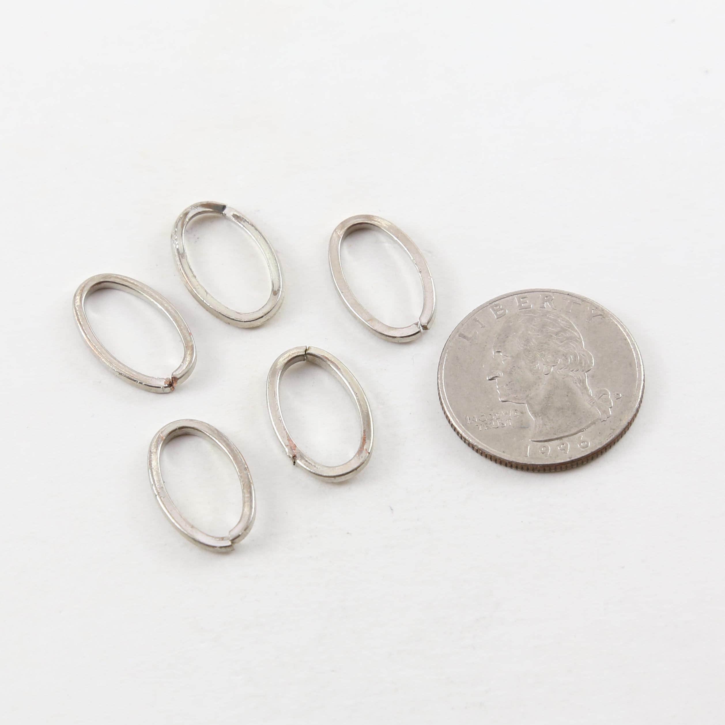 Pewter Antique Silver Thick Split Ring Oval 18mm x 16mm Metal (5pc)