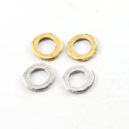 Pewter Small Hammered Textured Rugged 12mm Metal Raw Open (4pc)