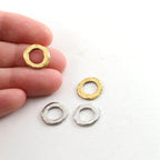 Pewter Small Hammered Textured Rugged 12mm Metal Raw Open (4pc)