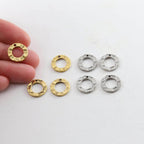 Pewter Small 13mm Metal Textured Hammered Open Circle Charm (4pc)