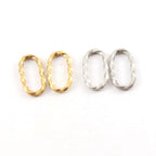 Pewter Thick Twisted Ring Oval 22mm x 15mm Metal Connector (2pc)