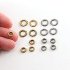 Pewter Small 7mm Large 9mm Metal Twisted Ring Circle Connector (4pc)