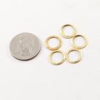 Raw Brass Open Circle 13mm Connector Link Round Charm Textured (5pc)
