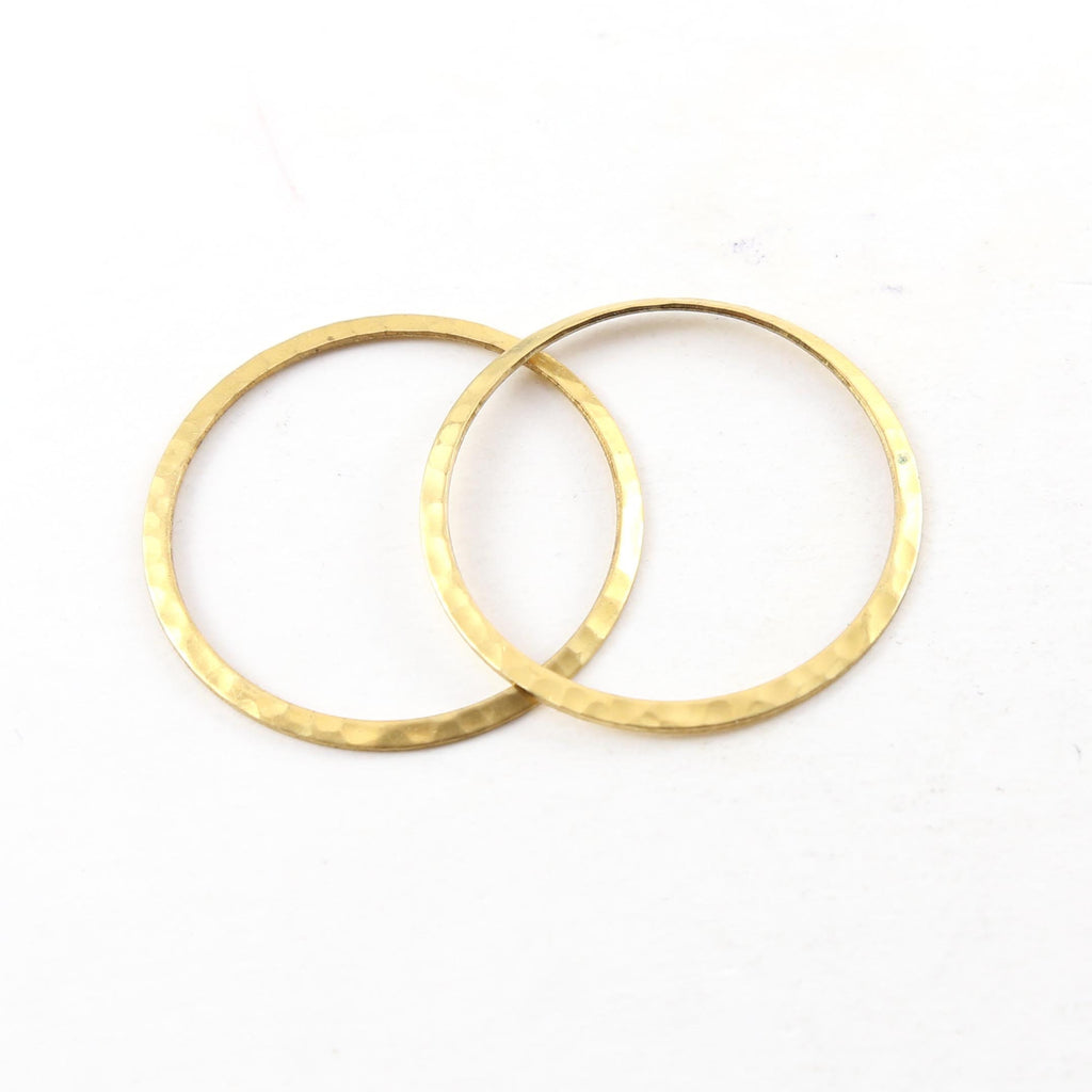 Raw Brass Thin Open Circle 33mm Connector Link Round Charm (2pc)