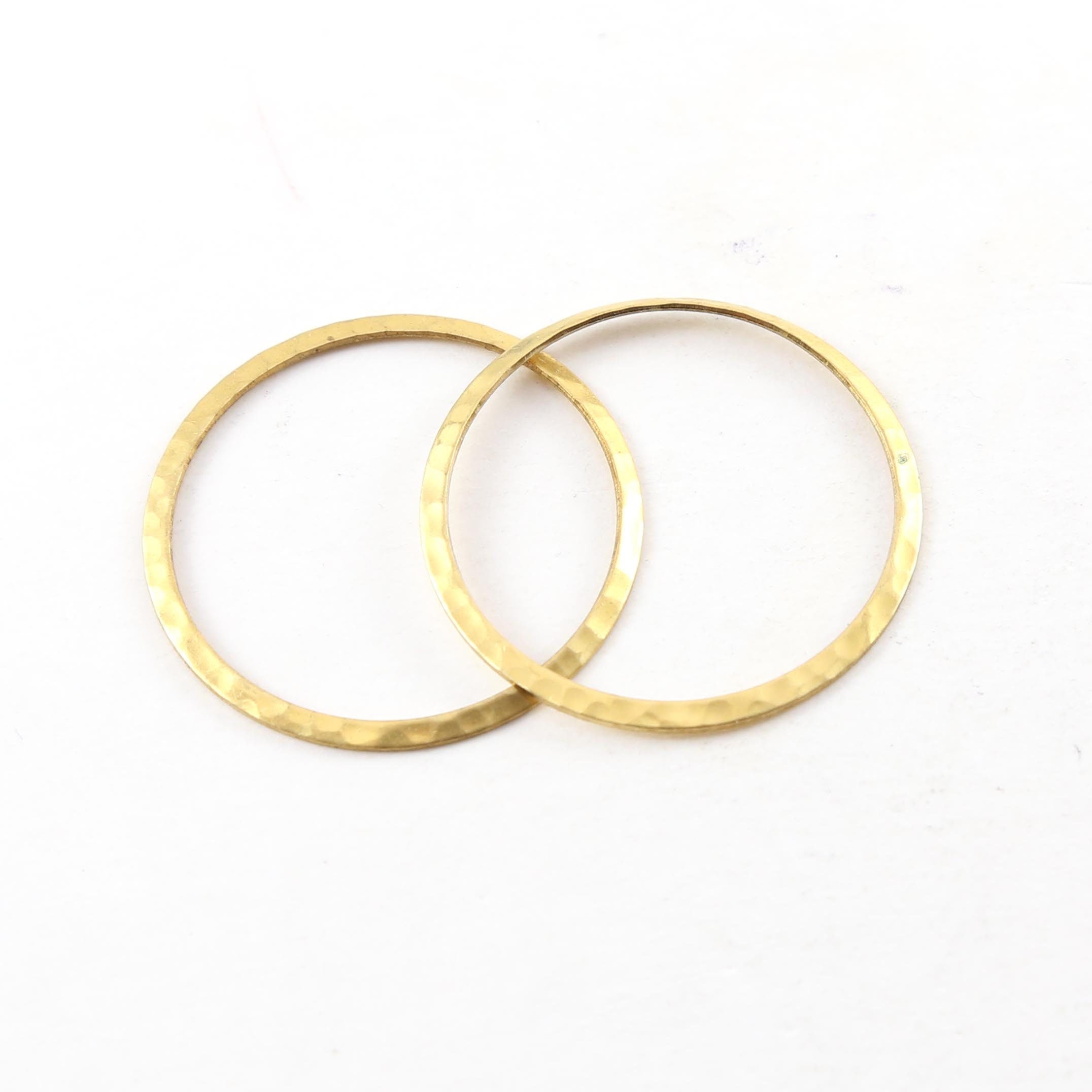 Raw Brass Thin Open Circle 33mm Connector Link Round Charm (2pc)