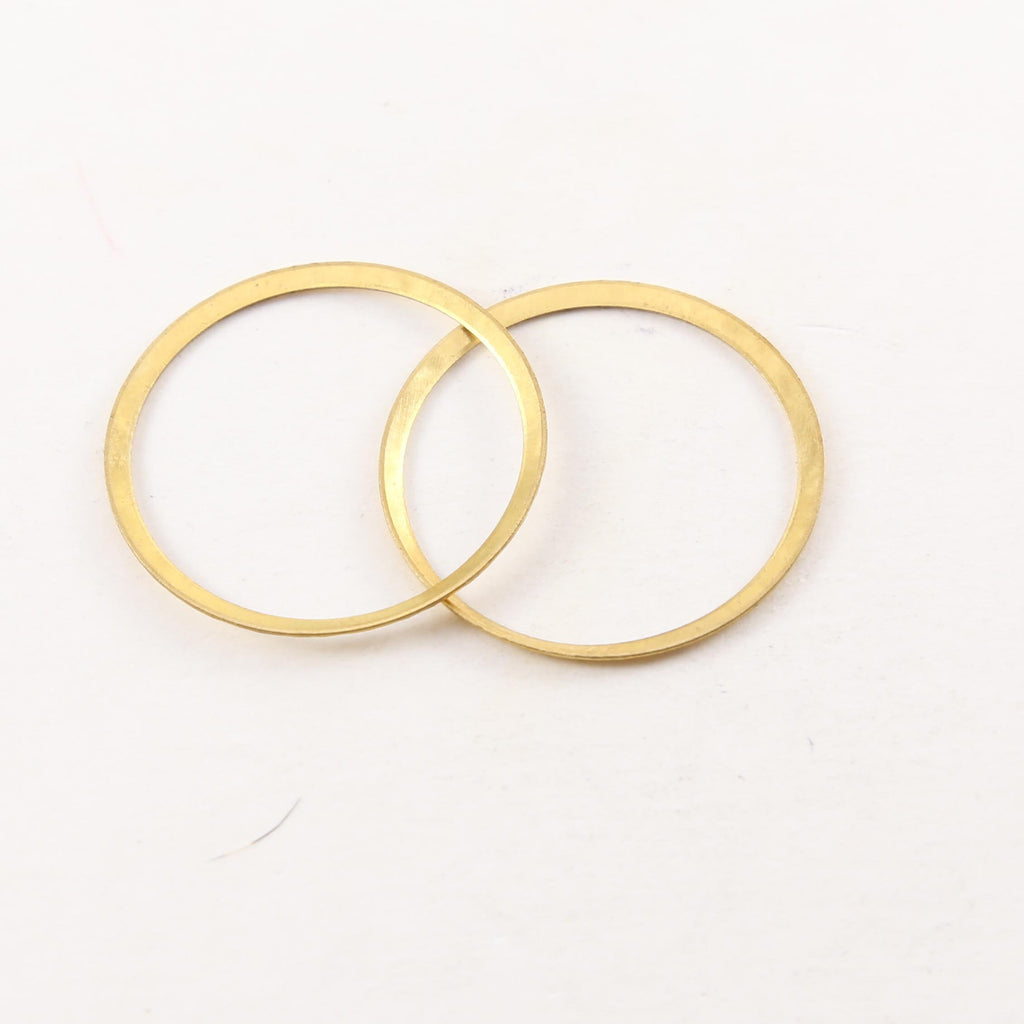 Raw Brass Thin Open Circle 33mm Connector Link Round Charm (2pc)