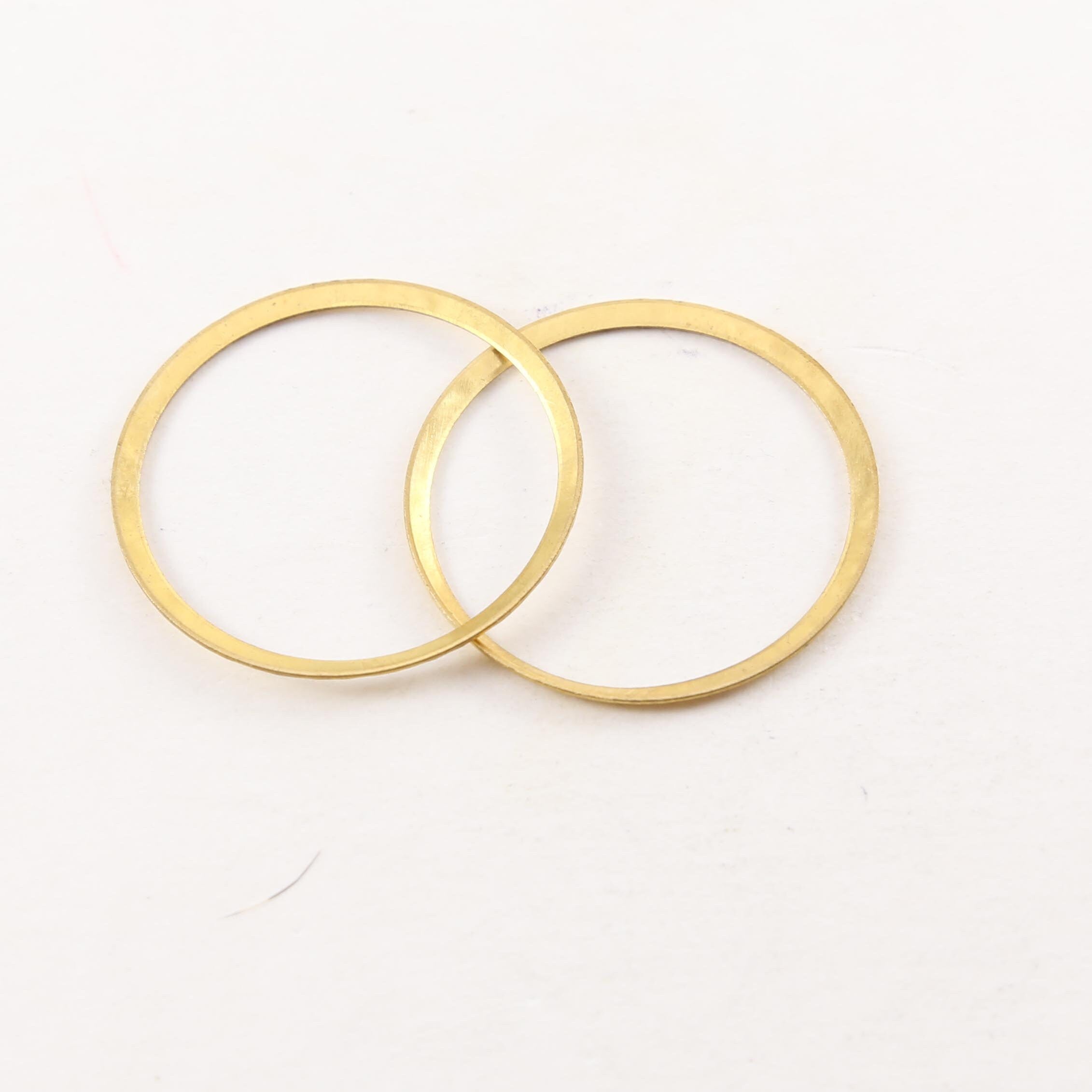 Raw Brass Thin Open Circle 33mm Connector Link Round Charm (2pc)