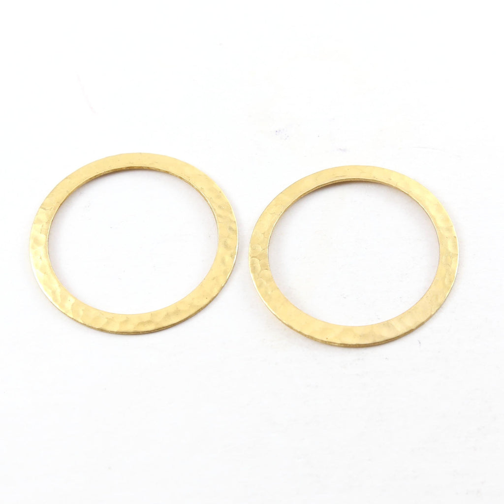Raw Brass Thick Open Circle 33mm Connector Link Round Charm (2pc)