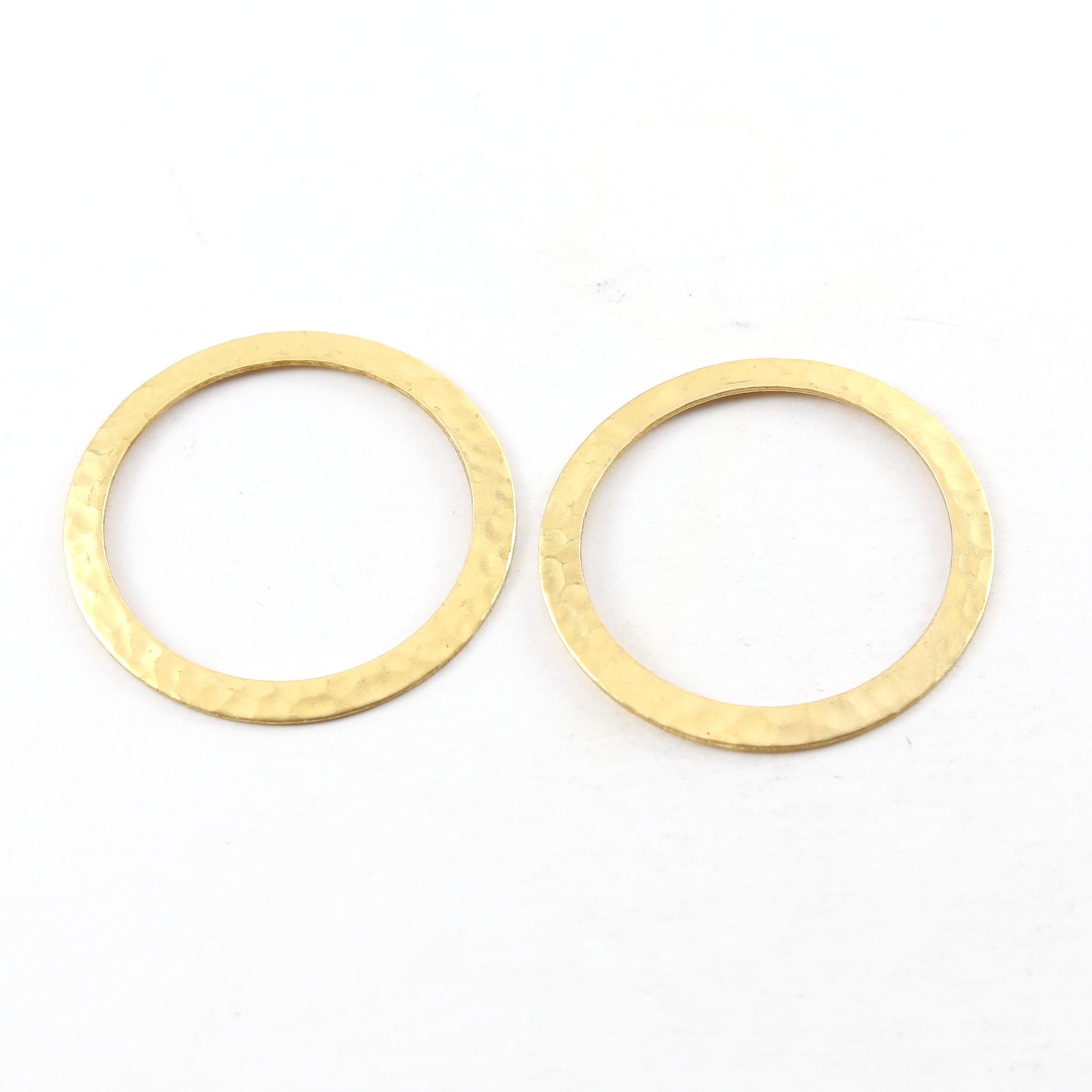 Raw Brass Thick Open Circle 33mm Connector Link Round Charm (2pc)