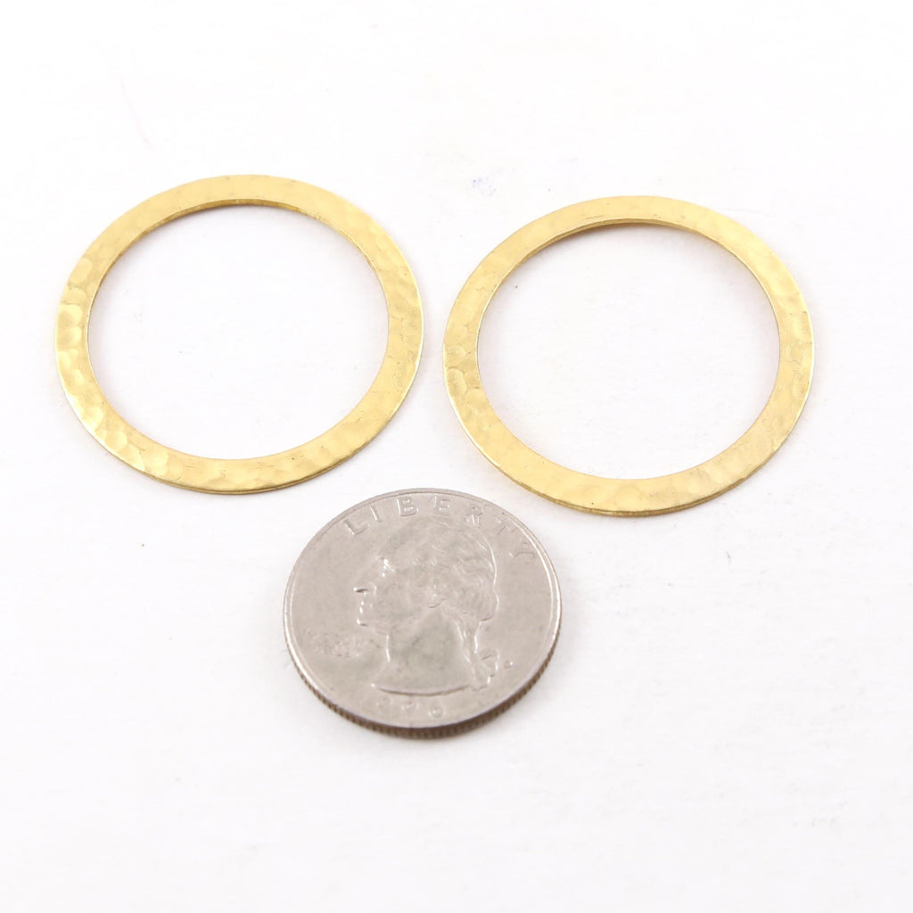 Raw Brass Thick Open Circle 33mm Connector Link Round Charm (2pc)