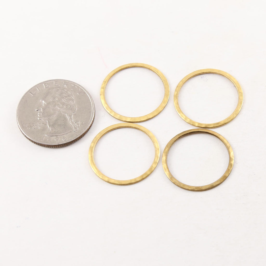 Brass Medium Open Circle 22mm Connector Link Round Charm (4pc)
