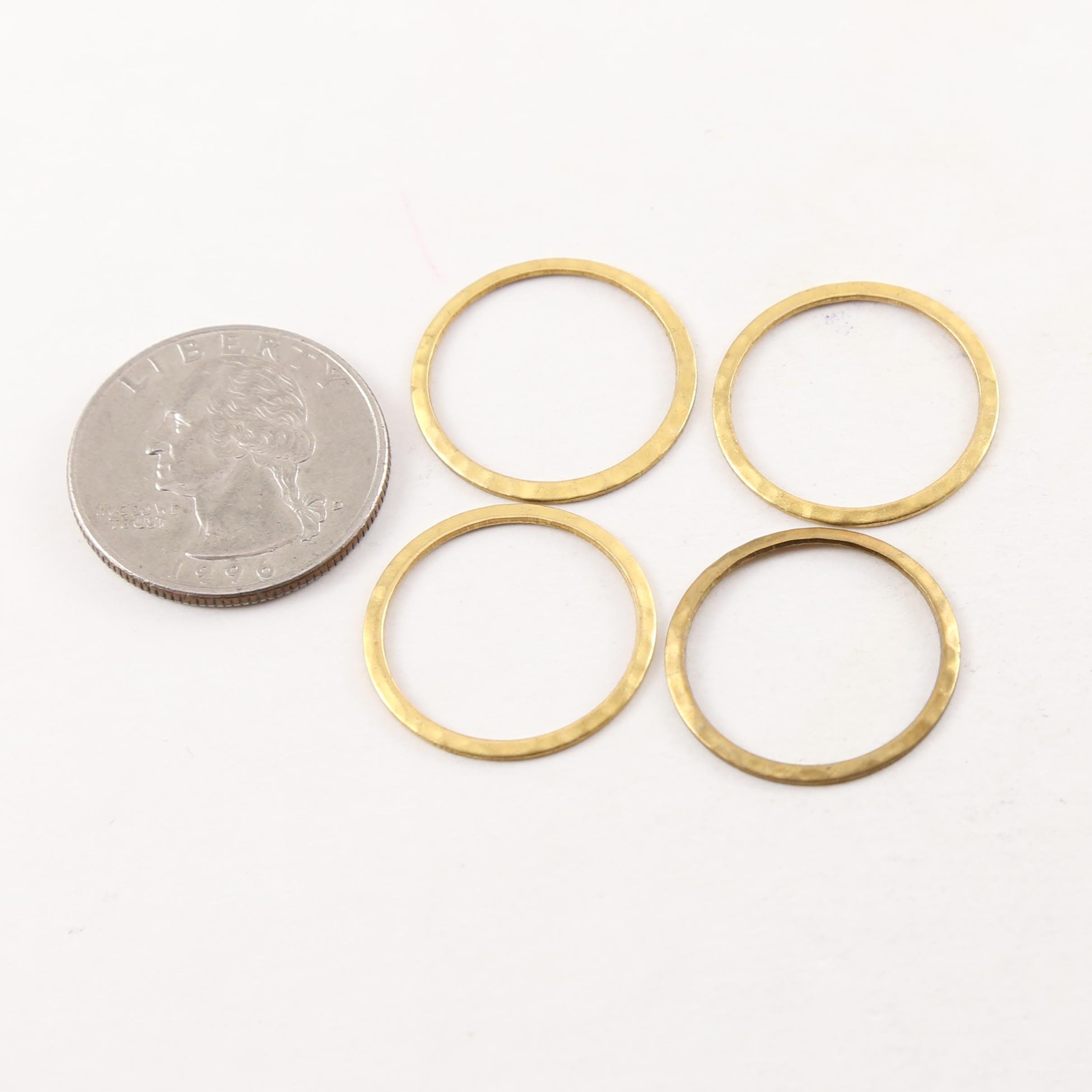 Brass Medium Open Circle 22mm Connector Link Round Charm (4pc)