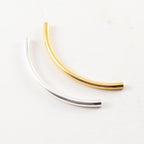 50mmx3mm Brass Long Curved Bar Curved Tube Bead Link Curve Beads Gold (5pc)