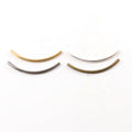 Brass Long 40mm x 1mm Bar Bugle Bead Curved Tube Morse Code (10pc)
