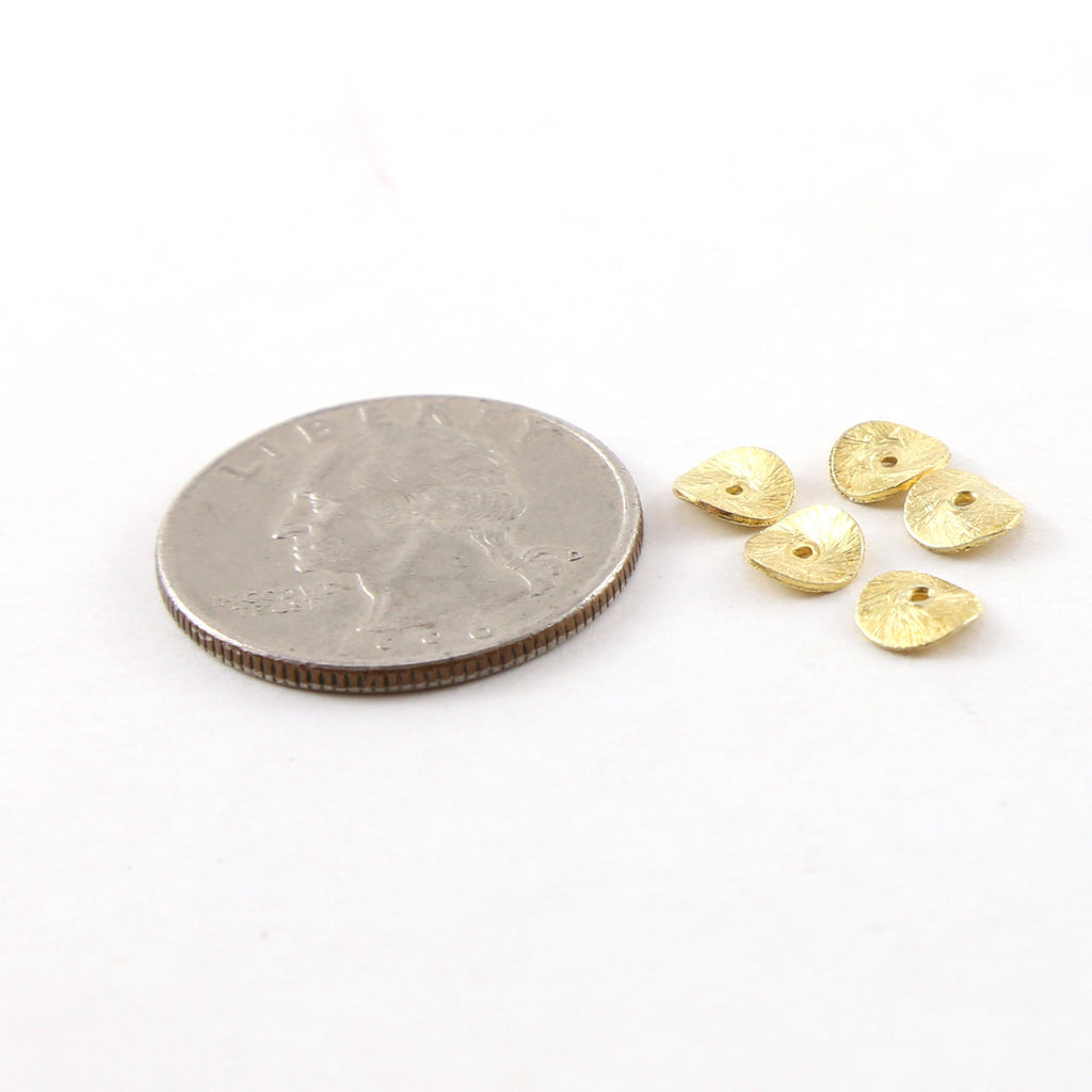 Vermeil 6mm Wavy Disc Rondelle Bead Potato Chip Spacer Beads (5pc)