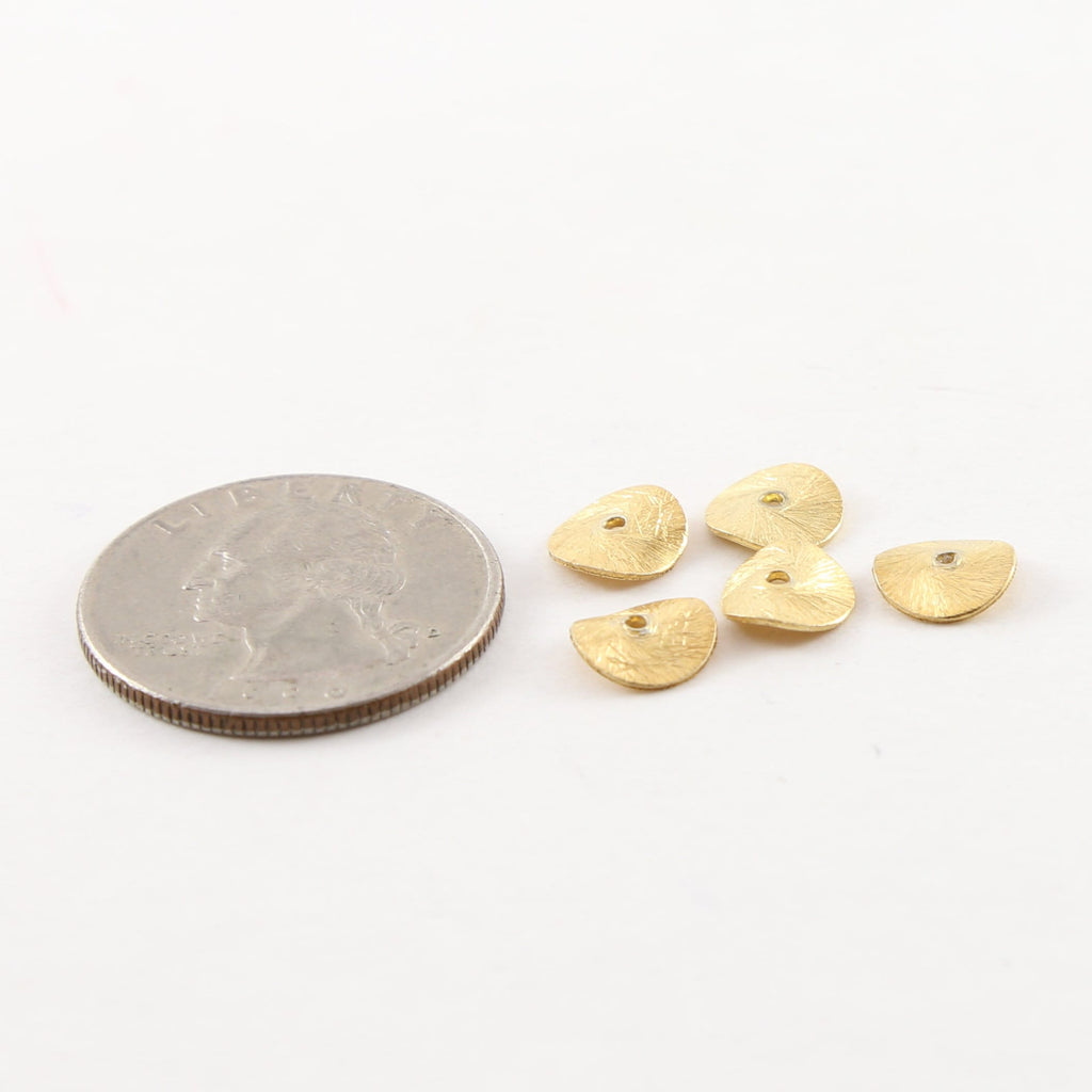 Vermeil 8mm Wavy Disc Rondelle Bead Potato Chip Spacer Beads (5pc)