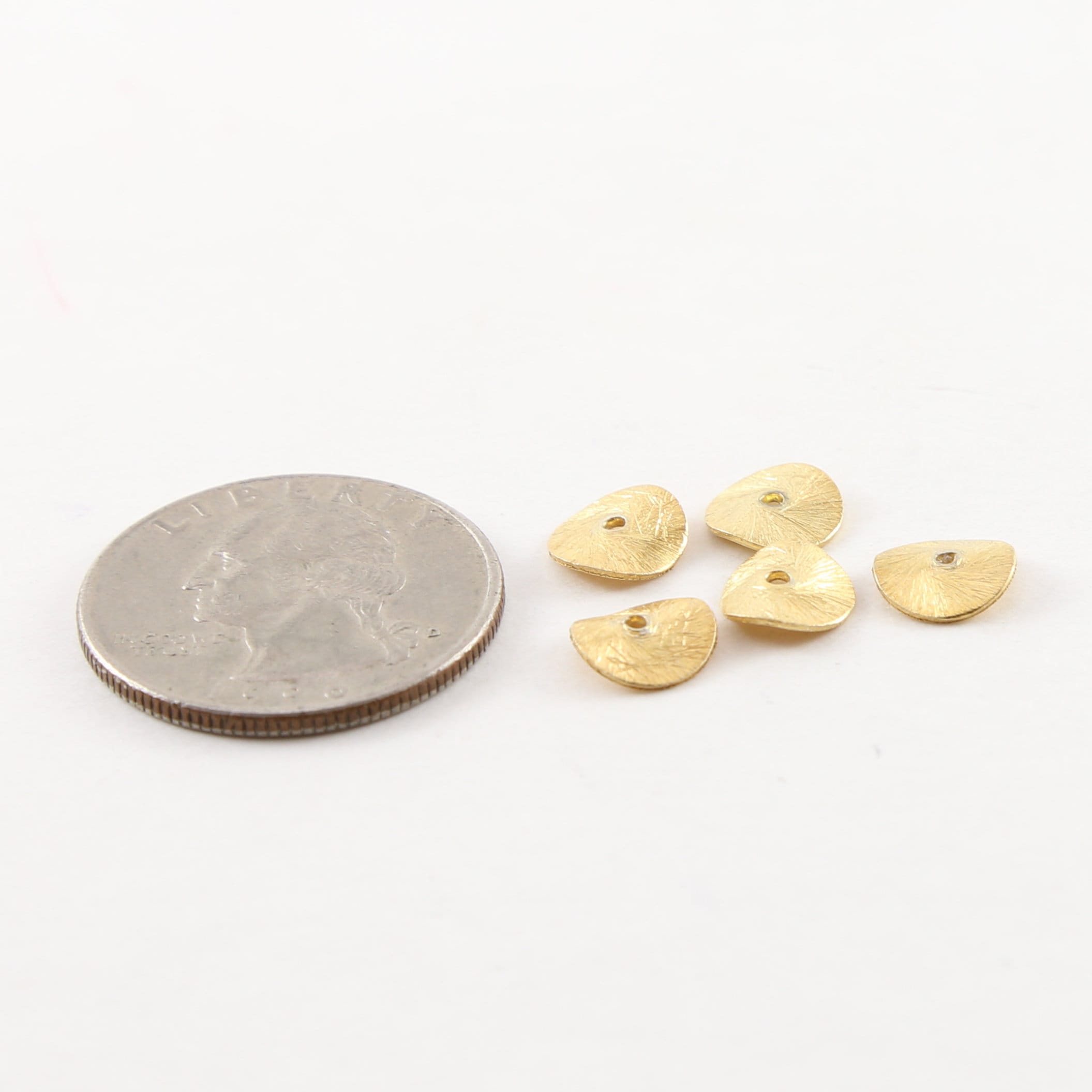 Vermeil 8mm Wavy Disc Rondelle Bead Potato Chip Spacer Beads (5pc)