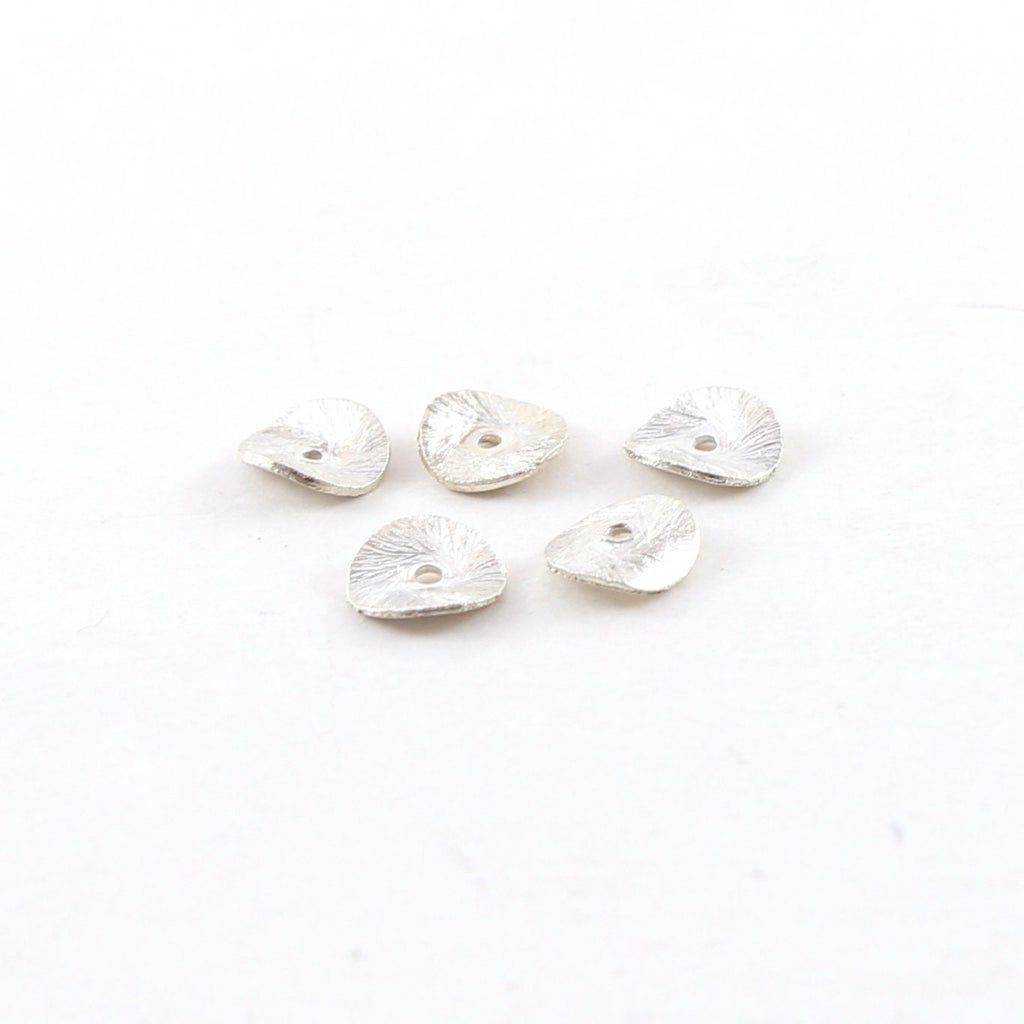 Sterling Silver 6mm Wavy Disc Rondelle Bead Potato Chip Spacer Beads (5pc)