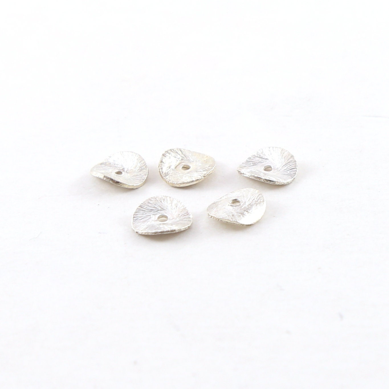 Sterling Silver 6mm Wavy Disc Rondelle Bead Potato Chip Spacer Beads (5pc)