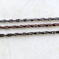3mm Gold Plated or Brass Twisted Chain in Grey Blue Black – Sold by the Foot