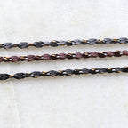 3mm Gold Plated or Brass Twisted Chain in Grey Blue Black – Sold by the Foot