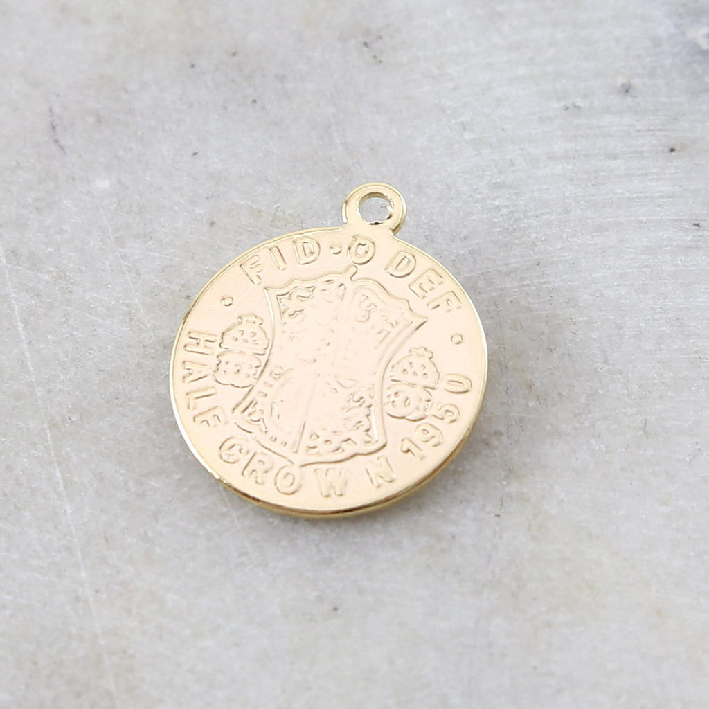 20mmx17mm Brass Round Australian Queen Elizabeth Ll Gold Coin Delicate