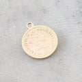 20mmx17mm Brass Round Australian Queen Elizabeth Ll Gold Coin Delicate