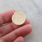20mmx17mm Brass Round Australian Queen Elizabeth Ll Gold Coin Delicate